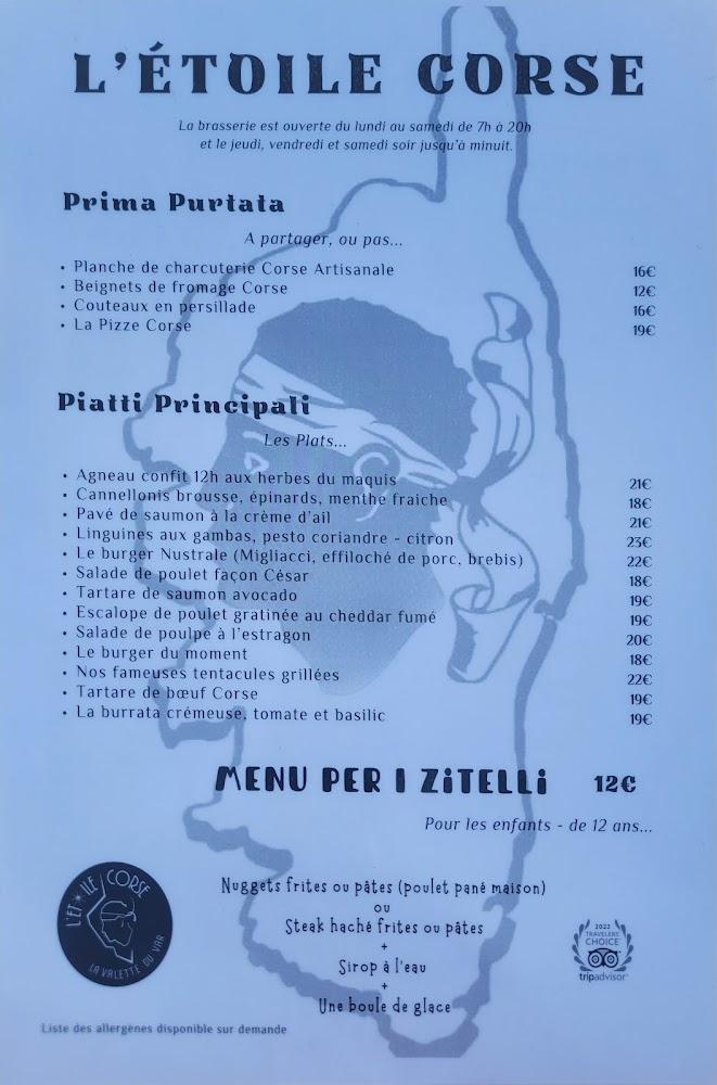 L 'Etoile Corse - Menu Image 2